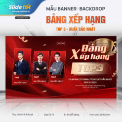 Mẫu bảng xếp hạng Top3 nhân viên xuất sắc - mẫu PowerPoint Slide Tốt