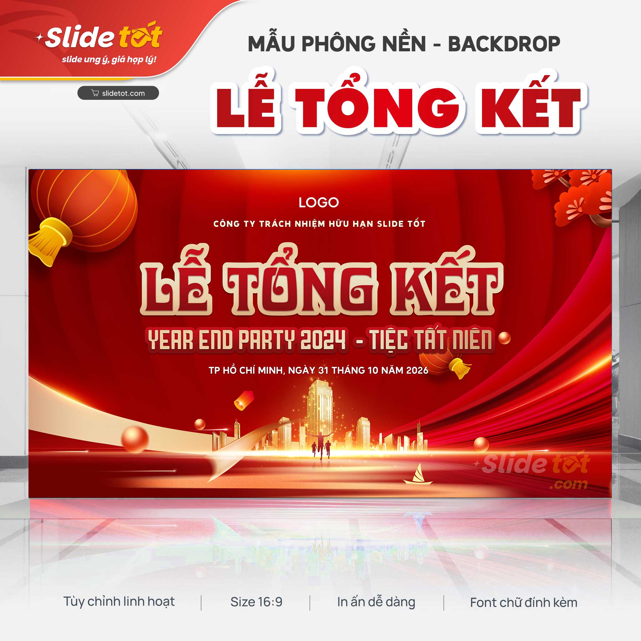 Mẫu Phông nền/Backdrop Lễ tổng kết 3 Mẫu Phông nền/Backdrop Lễ tổng kết - mẫu PowerPoint Slide Tốt