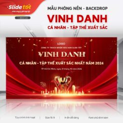 Mẫu Phông nền/Backdrop Vinh danh cá nhân tập thể xuất sắc nhất - mẫu PowerPoint Slide Tốt