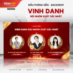 Mẫu Phông nền Backdrop Vinh danh đội nhóm xuất sắc nhất (Đỏ) - mẫu PowerPoint Slide Tốt
