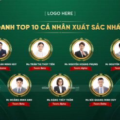 Mẫu Phông nền Backdrop Vinh danh TOP10 cá nhân xuất sắc nhất (Xanh lục) 7 Mau phong nen backdrop vinh danh top10 ca nhan xuat sac nhat slidetot 2