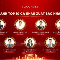 Mẫu Phông nền Backdrop Vinh danh TOP10 cá nhân xuất sắc nhất (Đỏ) 7 Mau phong nen backdrop vinh danh top10 ca nhan xuat sac nhat slidetot2