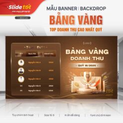 Mẫu vinh danh bảng vàng doanh thu Quý - mẫu PowerPoint Slide Tốt