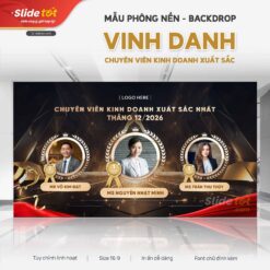Mẫu Phông nền Backdrop Vinh danh chuyên viên kinh doanh xuất sắc nhất (Gold) - Slide Tốt