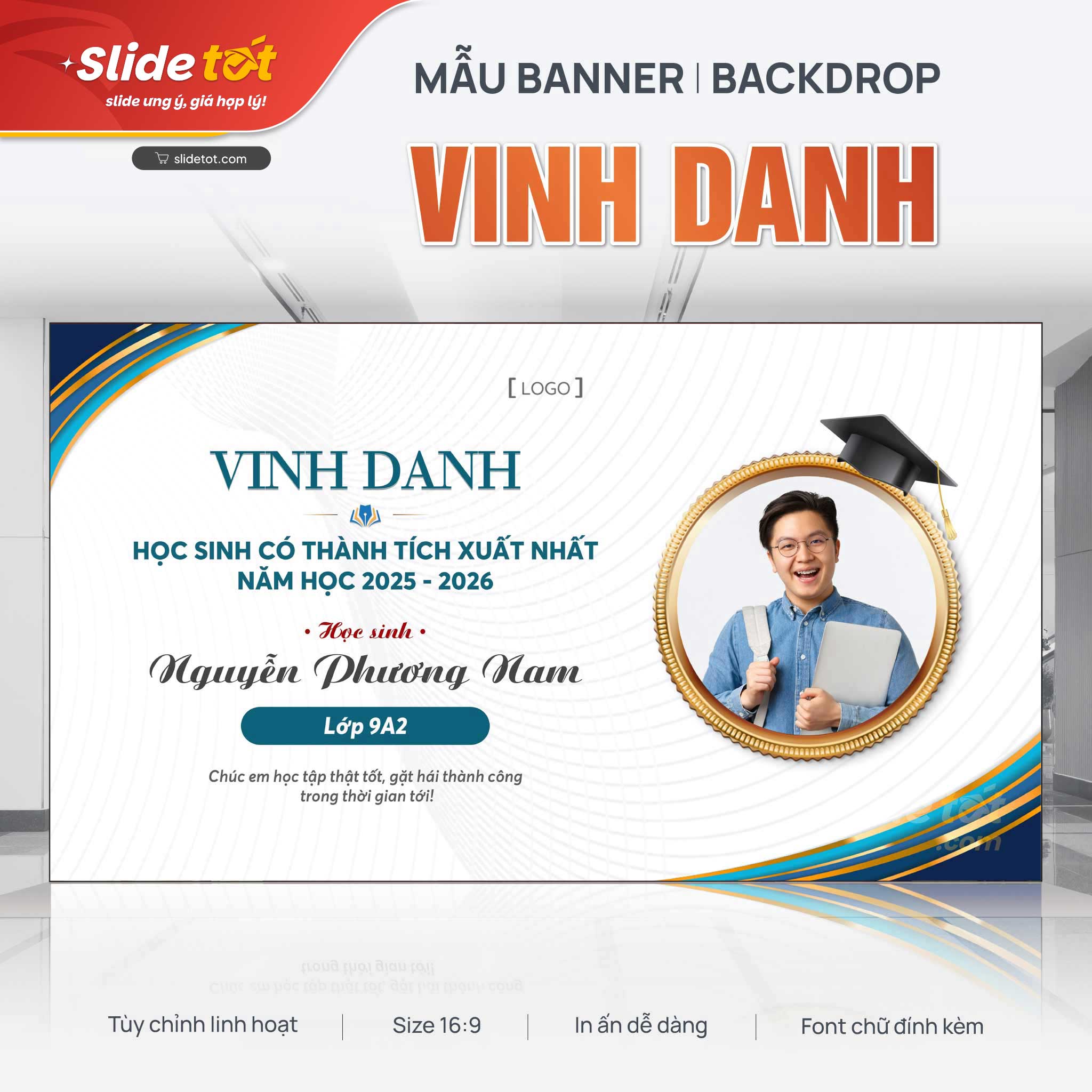 Mẫu vinh danh học sinh thành tích xuất sắc nhất 3 Mẫu vinh danh học sinh thành tích xuất sắc nhất - mẫu PowerPoint Slide Tốt