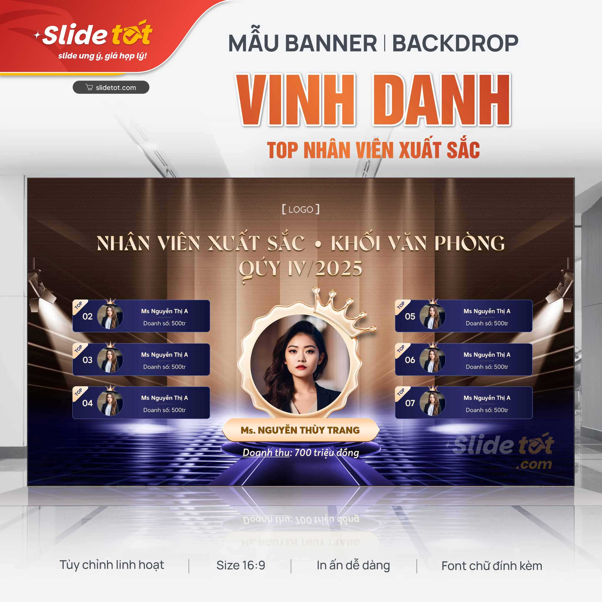 Mẫu vinh danh nhân viên xuất sắc nhất Quý 3 Mẫu vinh danh nhân viên xuất sắc nhất Quý - mẫu PowerPoint Slide Tốt
