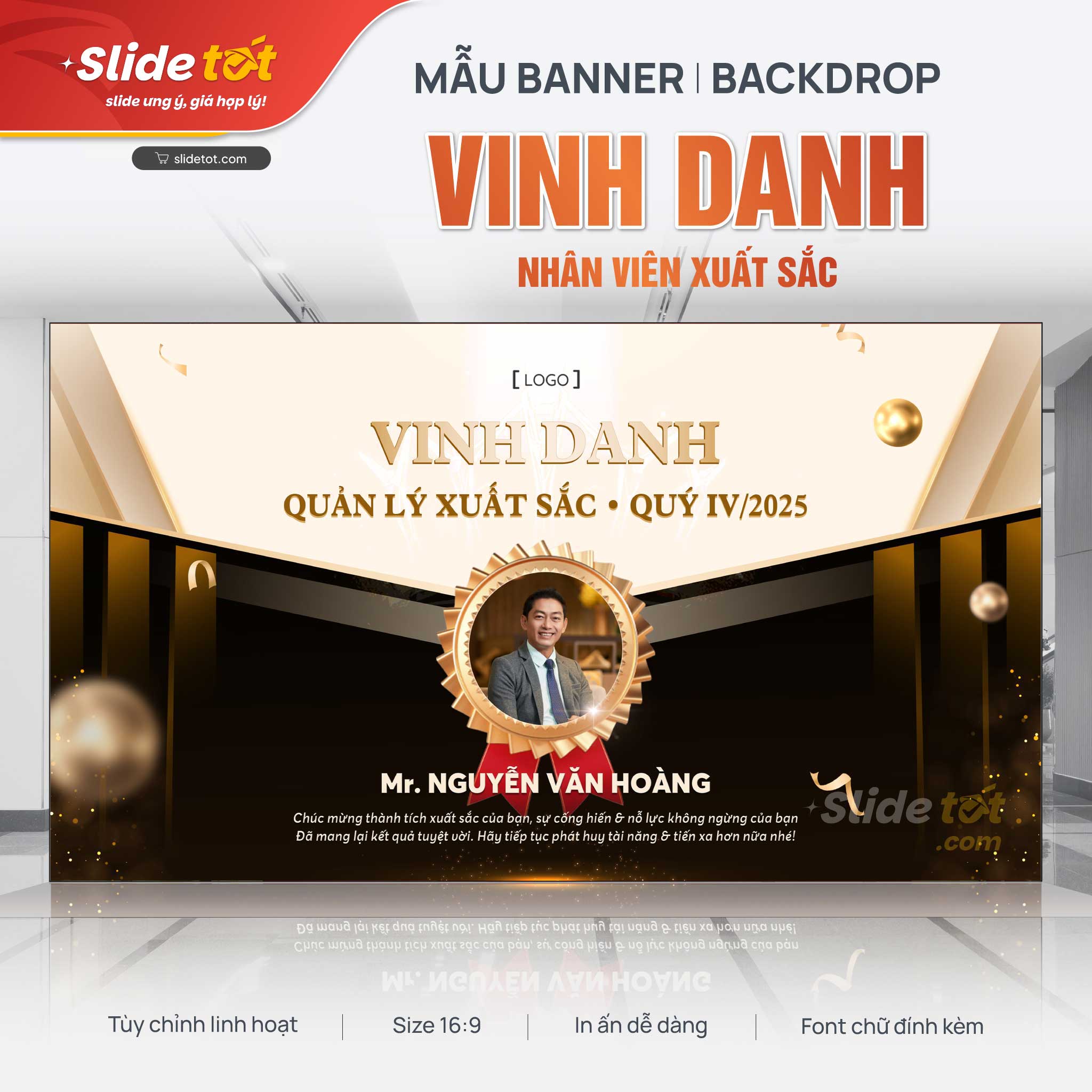 Mẫu vinh danh quản lý xuất sắc nhất Quý 3 Mẫu vinh danh quản lý xuất sắc nhất Quý - mẫu PowerPoint Slide Tốt