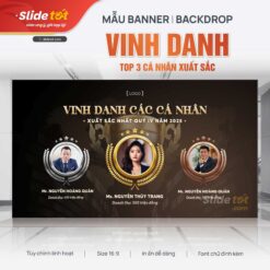 Mẫu vinh danh Top3 cá nhân xuất sắc Quý - mẫu PowerPoint Slide Tốt