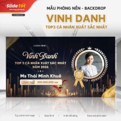 Mẫu Vinh danh Top3 cá nhân xuất sắc nhất (Gold) - Slide Tốt