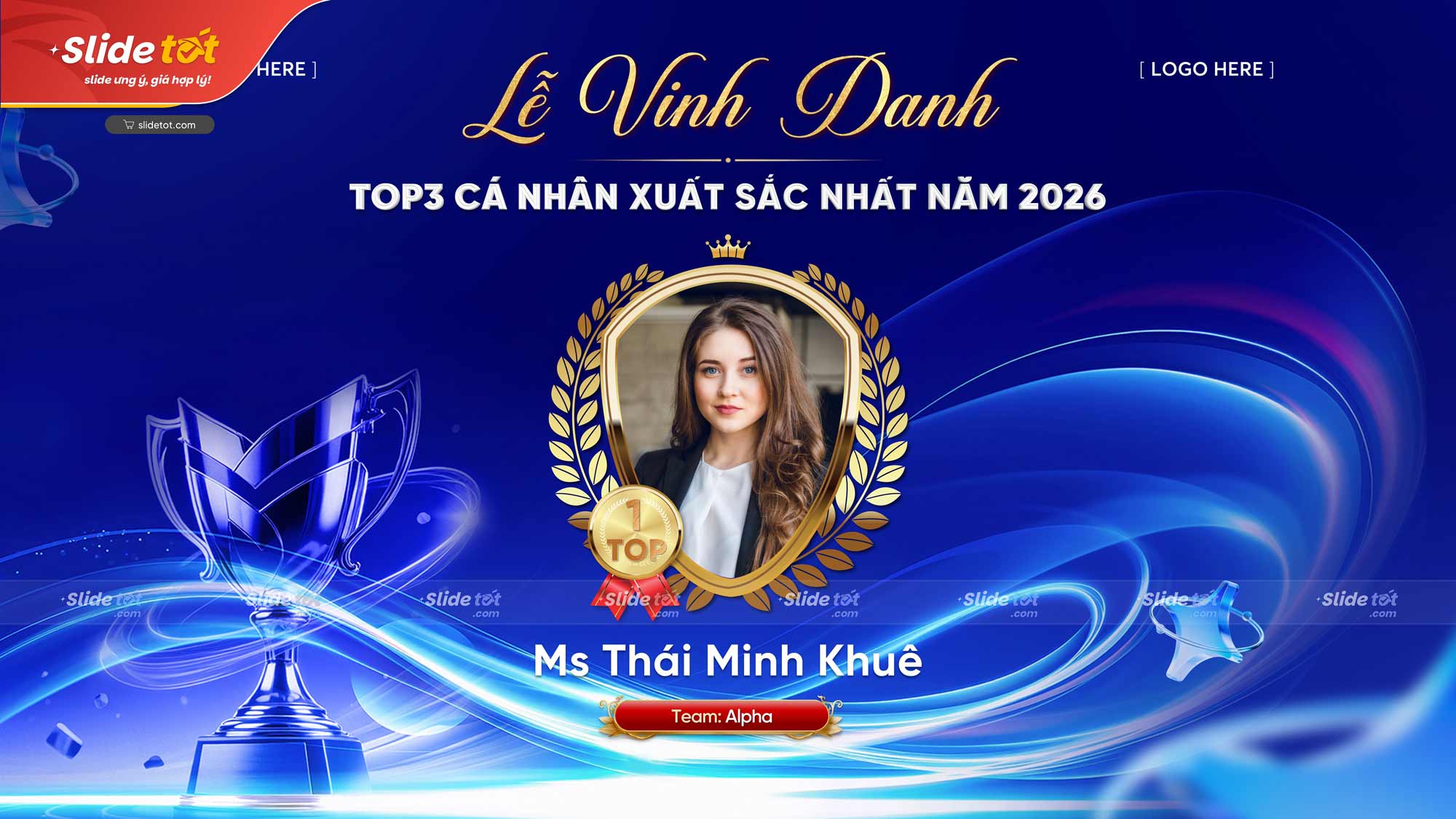 Mẫu Vinh danh Top3 cá nhân xuất sắc nhất (Xanh Dương) 5 Mẫu Vinh danh Top3 cá nhân xuất sắc nhất (Xanh Dương) - Ảnh 3