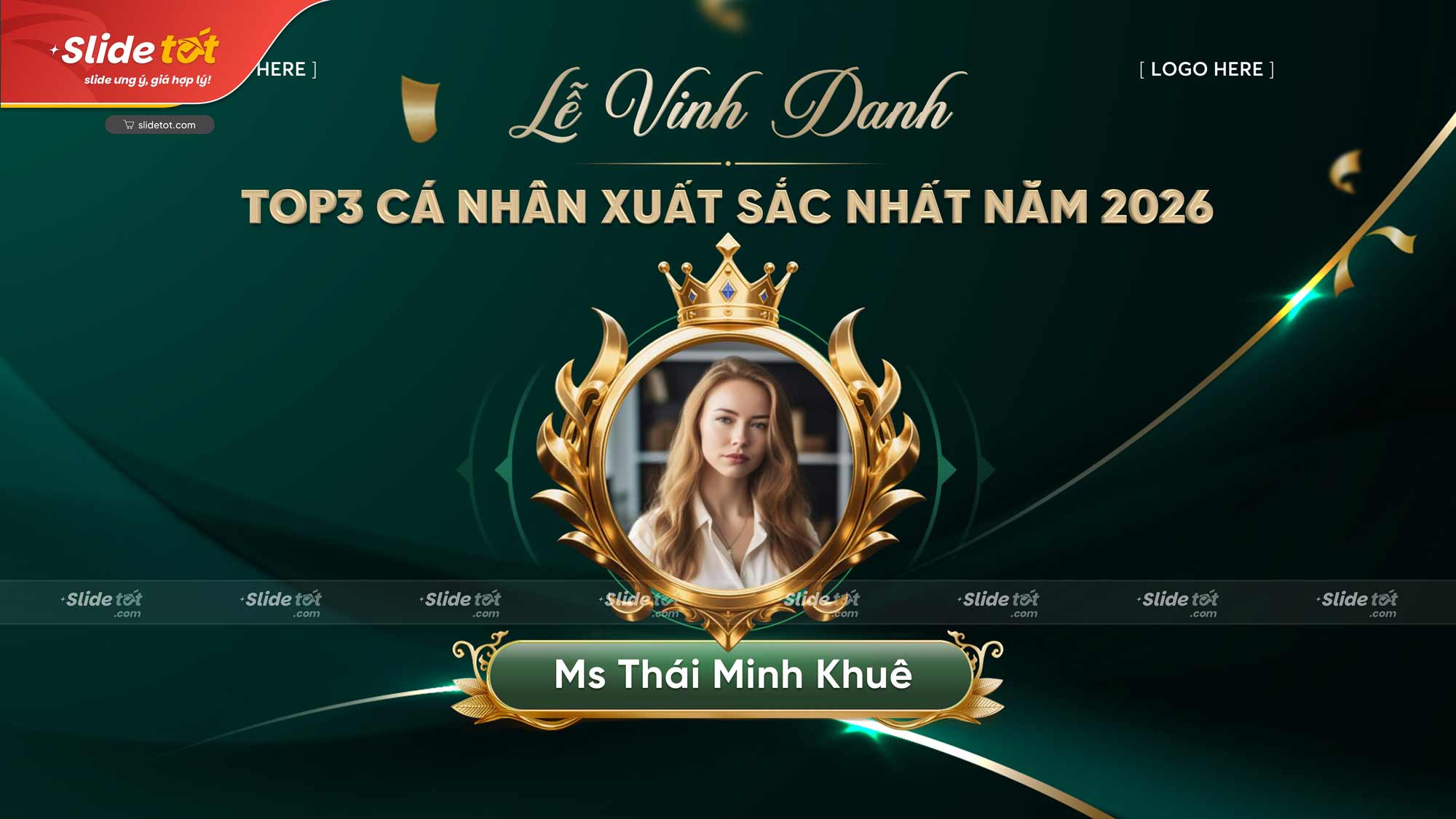 Mẫu Vinh danh Top3 cá nhân xuất sắc nhất (Xanh lục) 4 Mẫu Vinh danh Top3 cá nhân xuất sắc nhất (Xanh lục) - Ảnh 2