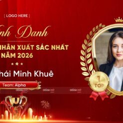 Mẫu Vinh danh Top3 cá nhân xuất sắc nhất (Đỏ) 7 Mau vinh danh top3 ca nhan xuat sac nhat slidetot 1