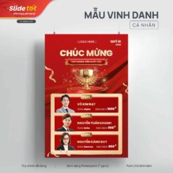 Mẫu Poster Vinh danh Top3 cá nhân xuất sắc - Slide Tốt