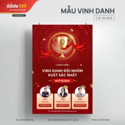 Mẫu Poster Vinh danh đội nhóm xuất sắc nhất - Slide Tốt