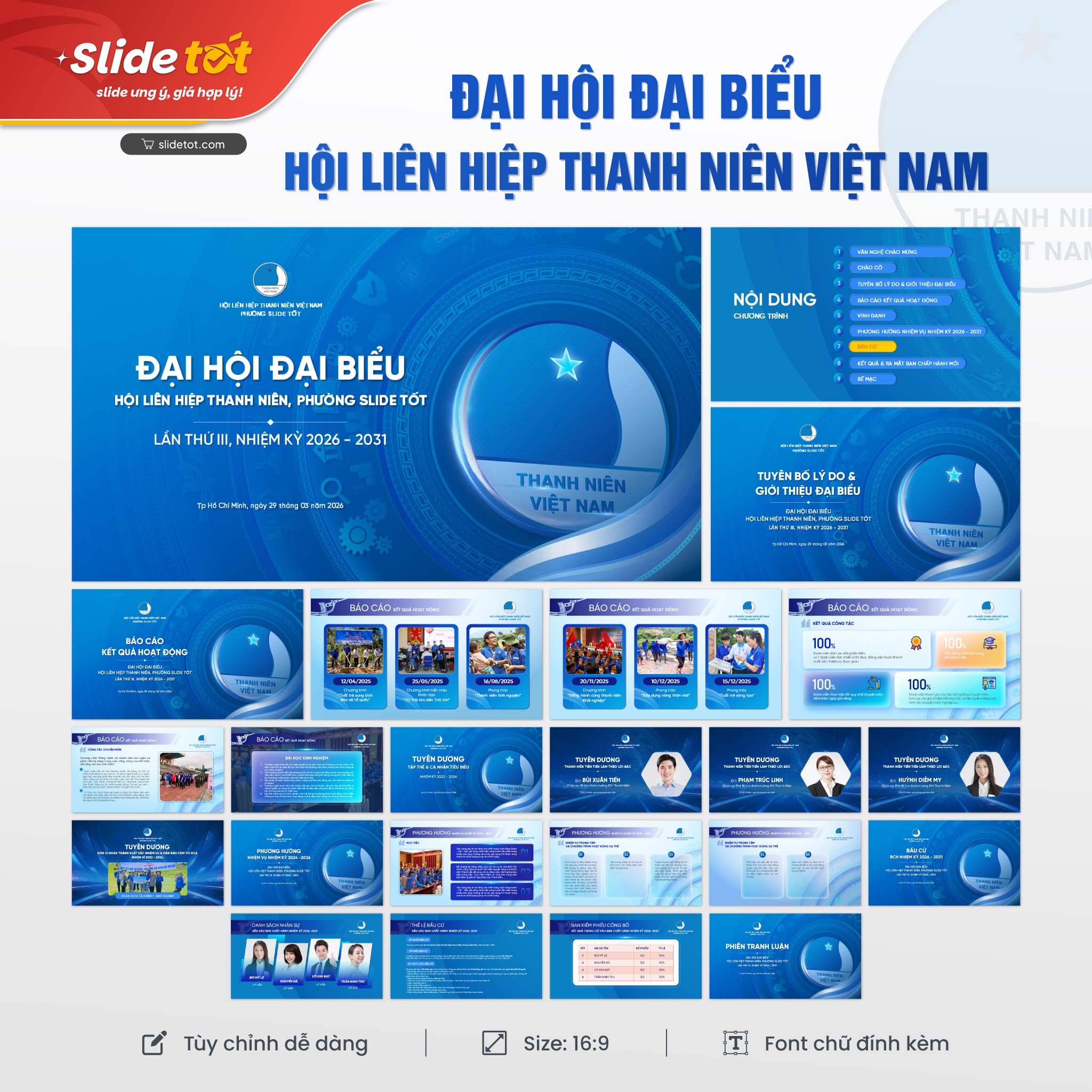 Mẫu Slide Đại hội đại biểu Hội liên hiệp thanh niên Việt Nam (LHTN) 3 Mẫu Slide Đại hội đại biểu Hội liên hiệp thanh niên Việt Nam (LHTN)