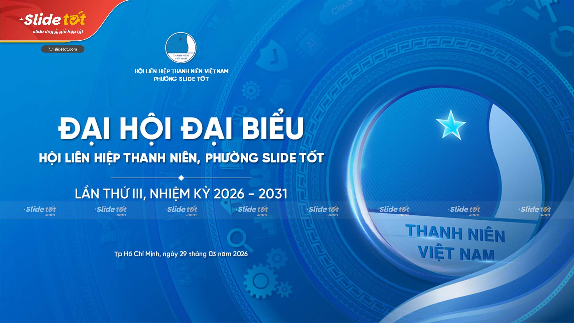 Mẫu Slide Đại hội đại biểu Hội liên hiệp thanh niên Việt Nam (LHTN) 4 Mẫu Slide Đại hội đại biểu Hội liên hiệp thanh niên Việt Nam (LHTN) - Ảnh 2