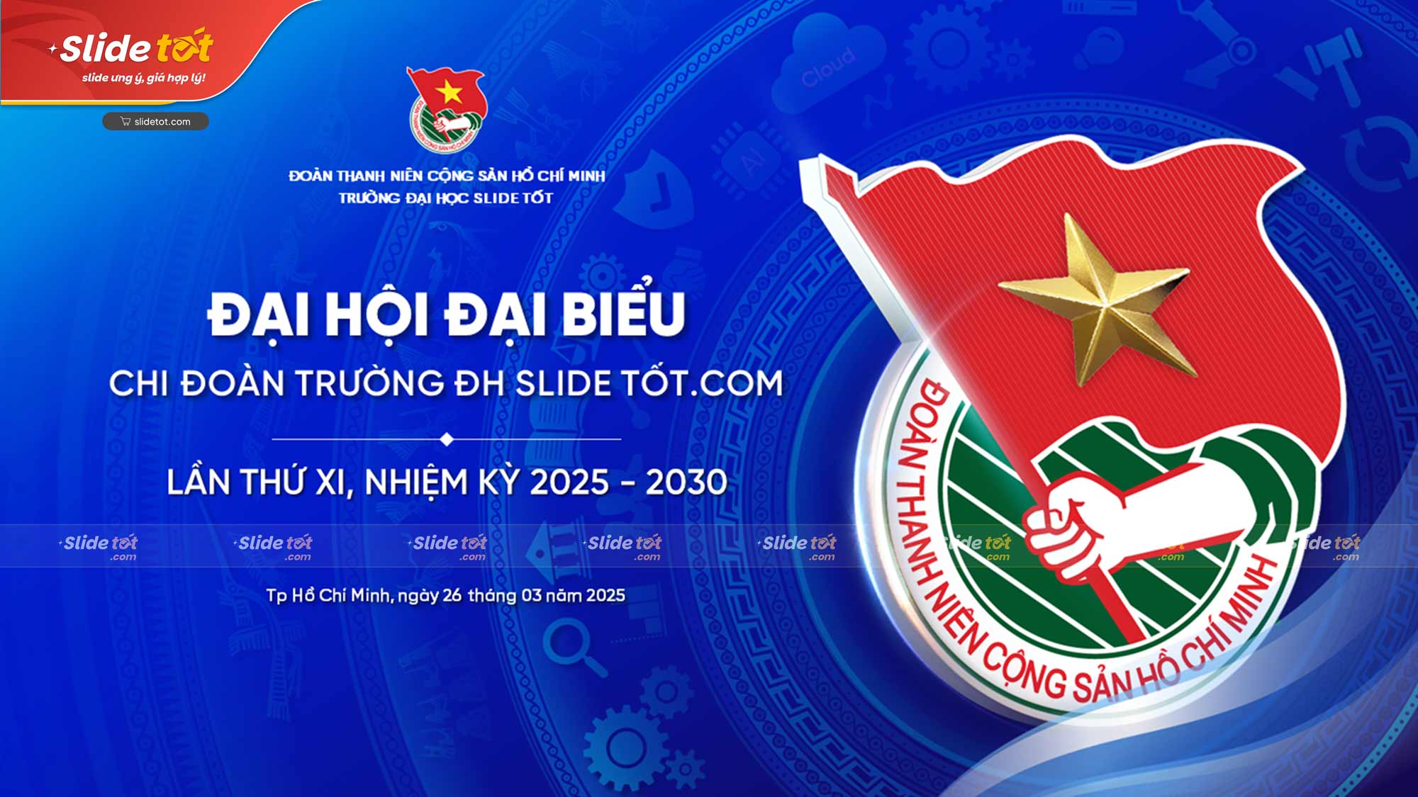 Mẫu Slide Đại hội Đoàn thanh niên cộng sản Hồ Chí Minh 5 Mẫu Slide Đại hội Đoàn thanh niên cộng sản Hồ Chí Minh - Ảnh 3