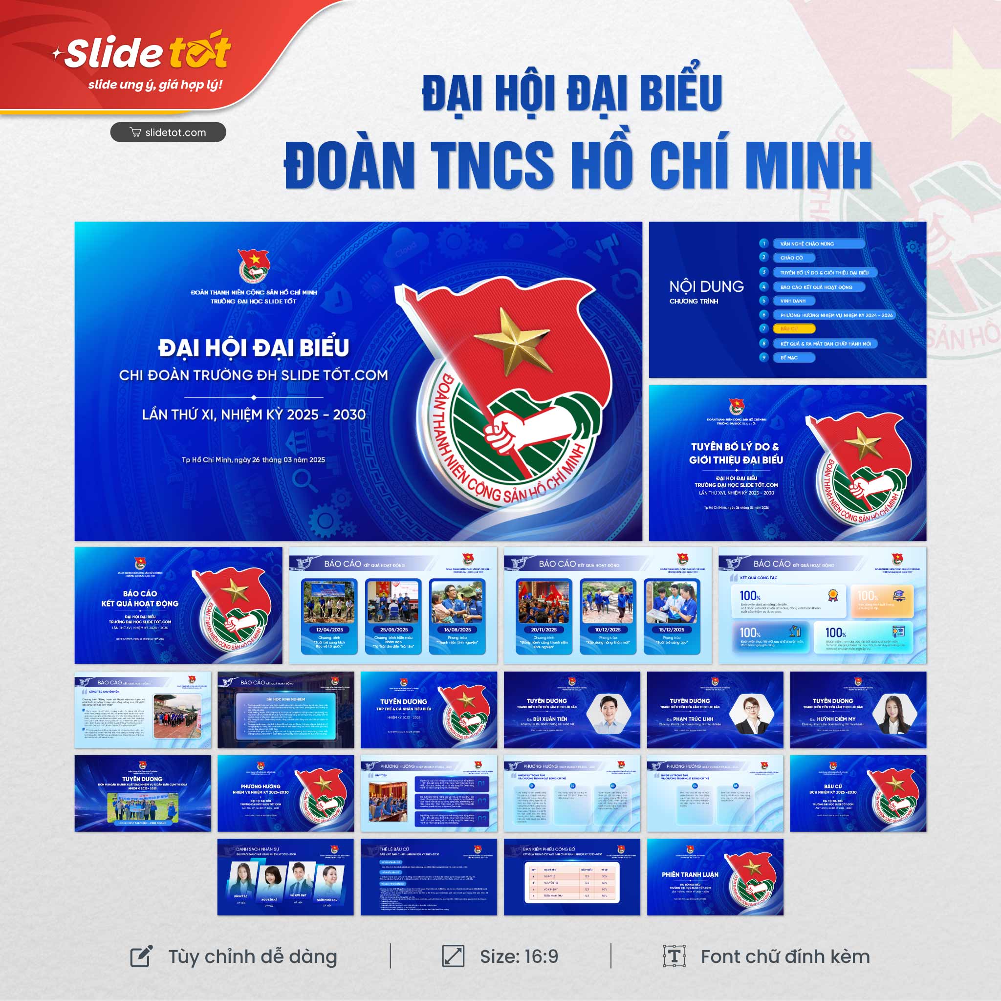 Mẫu Slide Đại hội Đoàn thanh niên cộng sản Hồ Chí Minh 3 Mẫu Slide Đại hội Đoàn thanh niên cộng sản Hồ Chí Minh