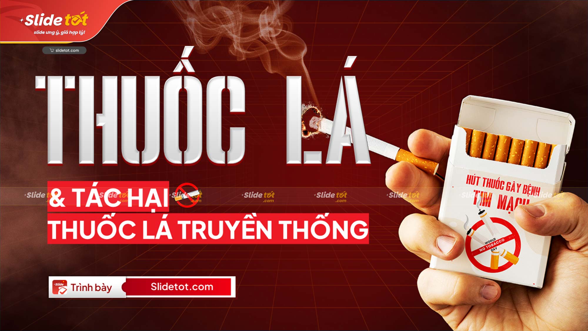 Mẫu Slide Tuyên truyền Thuốc lá & Tác hại thuốc lá truyền thống 4 Mẫu Slide Tuyên truyền Thuốc lá & Tác hại thuốc lá truyền thống - Ảnh 2