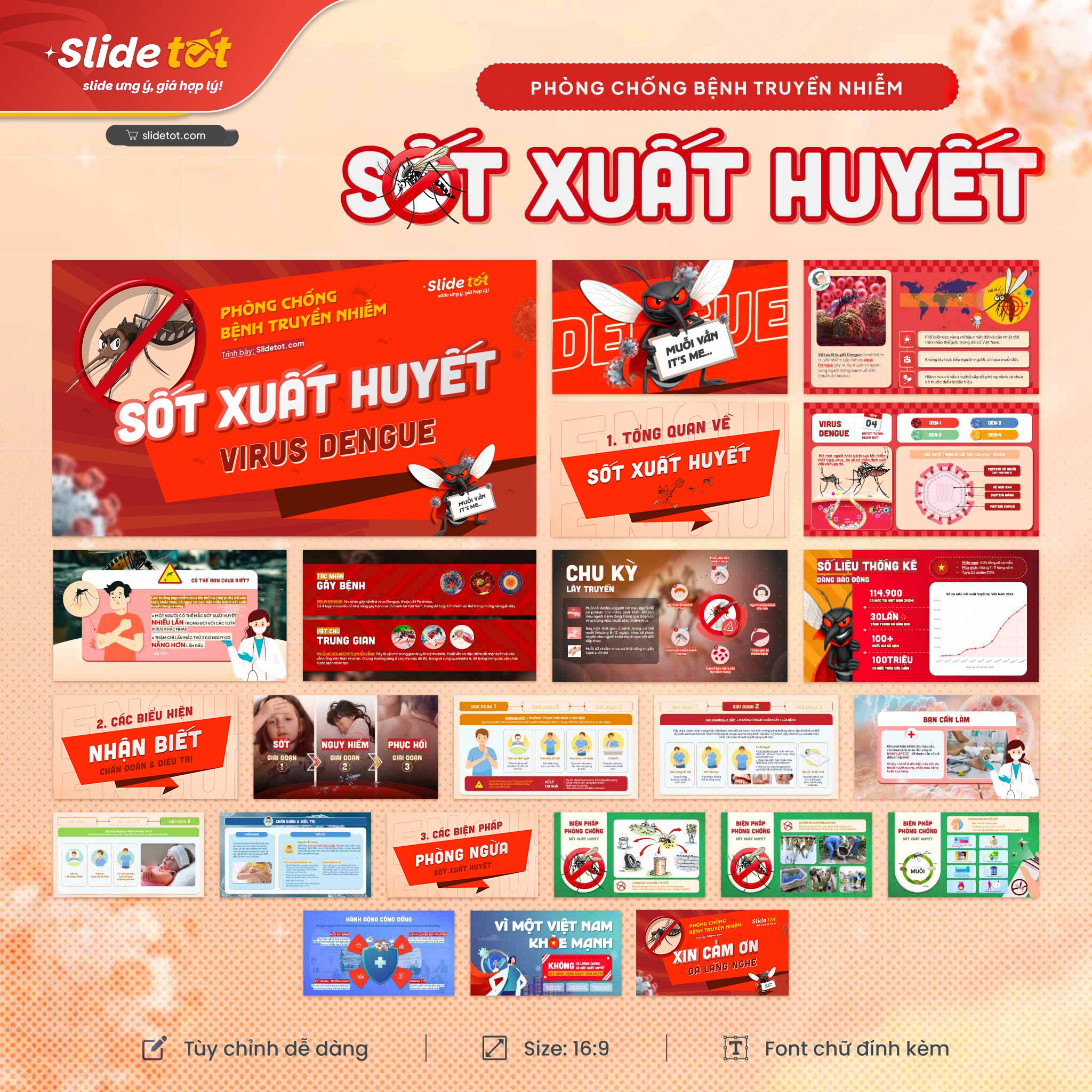 Mẫu slide Tuyên truyền Sốt xuất huyết 3 Mẫu slide Tuyên truyền Sốt xuất huyết