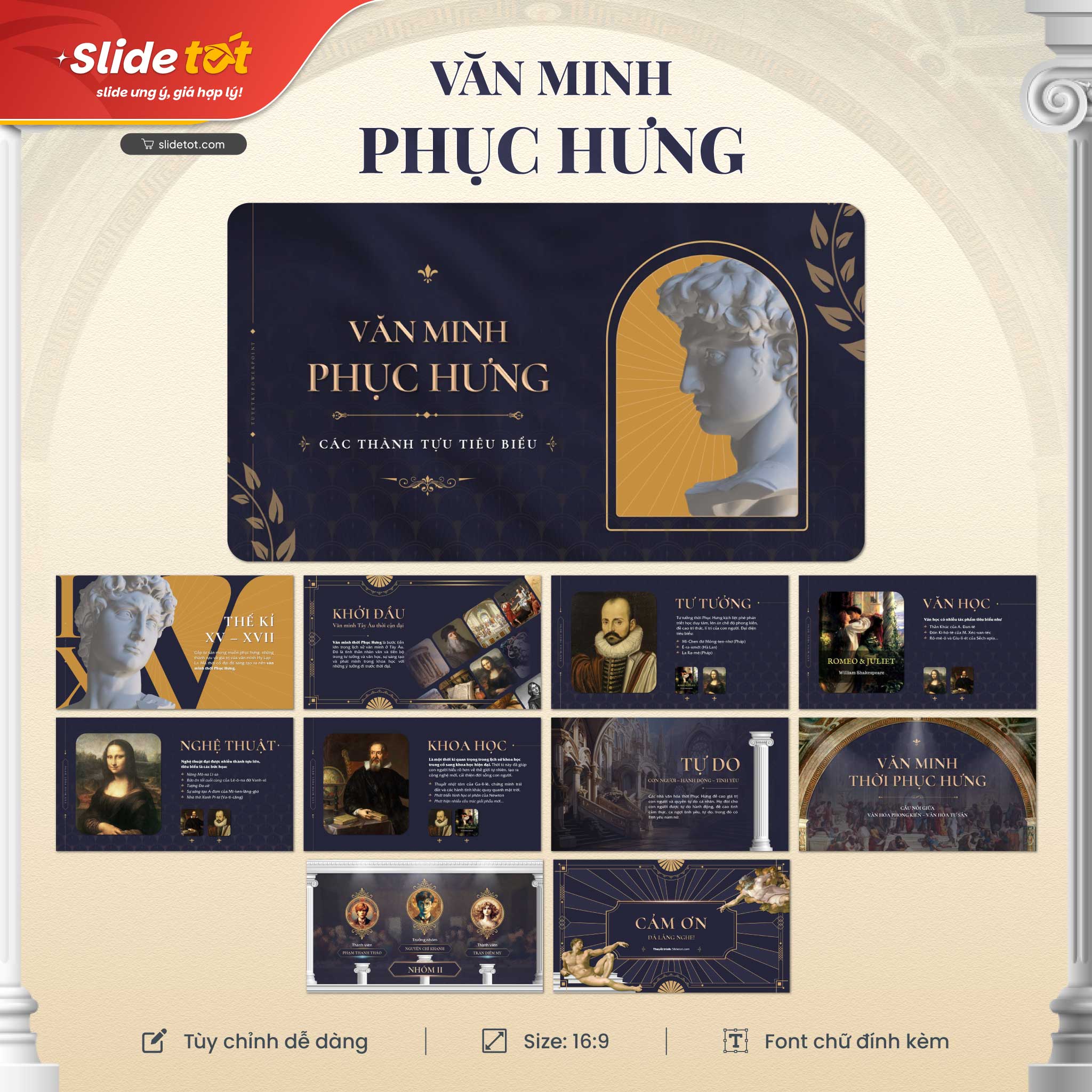 Mẫu Slide lịch sử: Văn minh Phục Hưng (History of Renaissance) 3 Mẫu Slide lịch sử: Văn minh Phục Hưng (History of Renaissance)