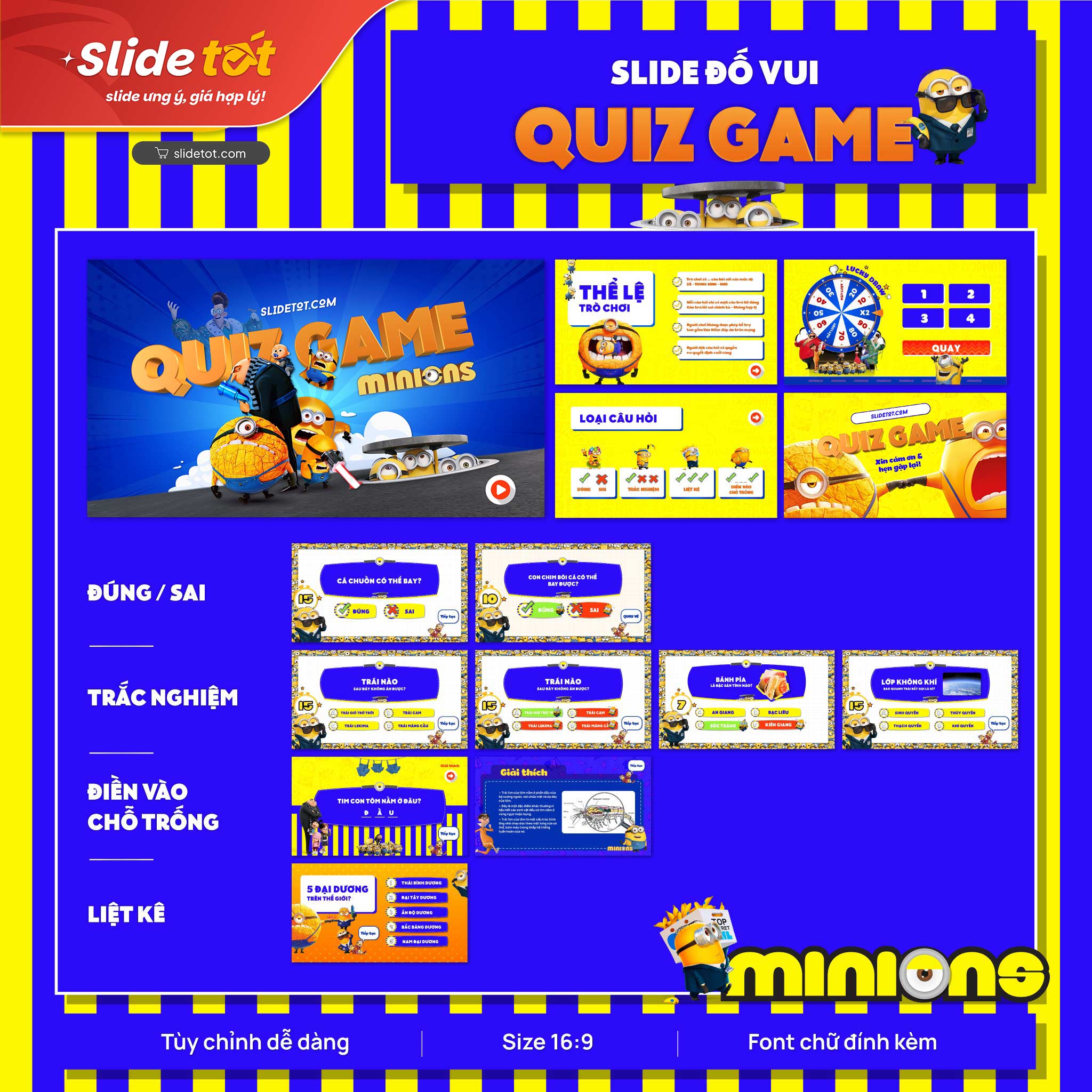 Mẫu Slide Minion Kẻ cắp mặt trăng - Despicable Me (Quiz Game Đố Vui) 3 Mẫu Slide Minion Kẻ cắp mặt trăng - Despicable Me (Quiz Game Đố Vui)