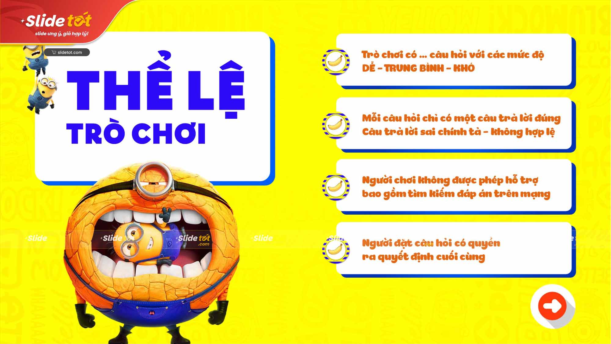 Mẫu Slide Minion Kẻ cắp mặt trăng - Despicable Me (Quiz Game Đố Vui) 6 Mẫu Slide Minion Kẻ cắp mặt trăng - Despicable Me (Quiz Game Đố Vui) - Ảnh 4
