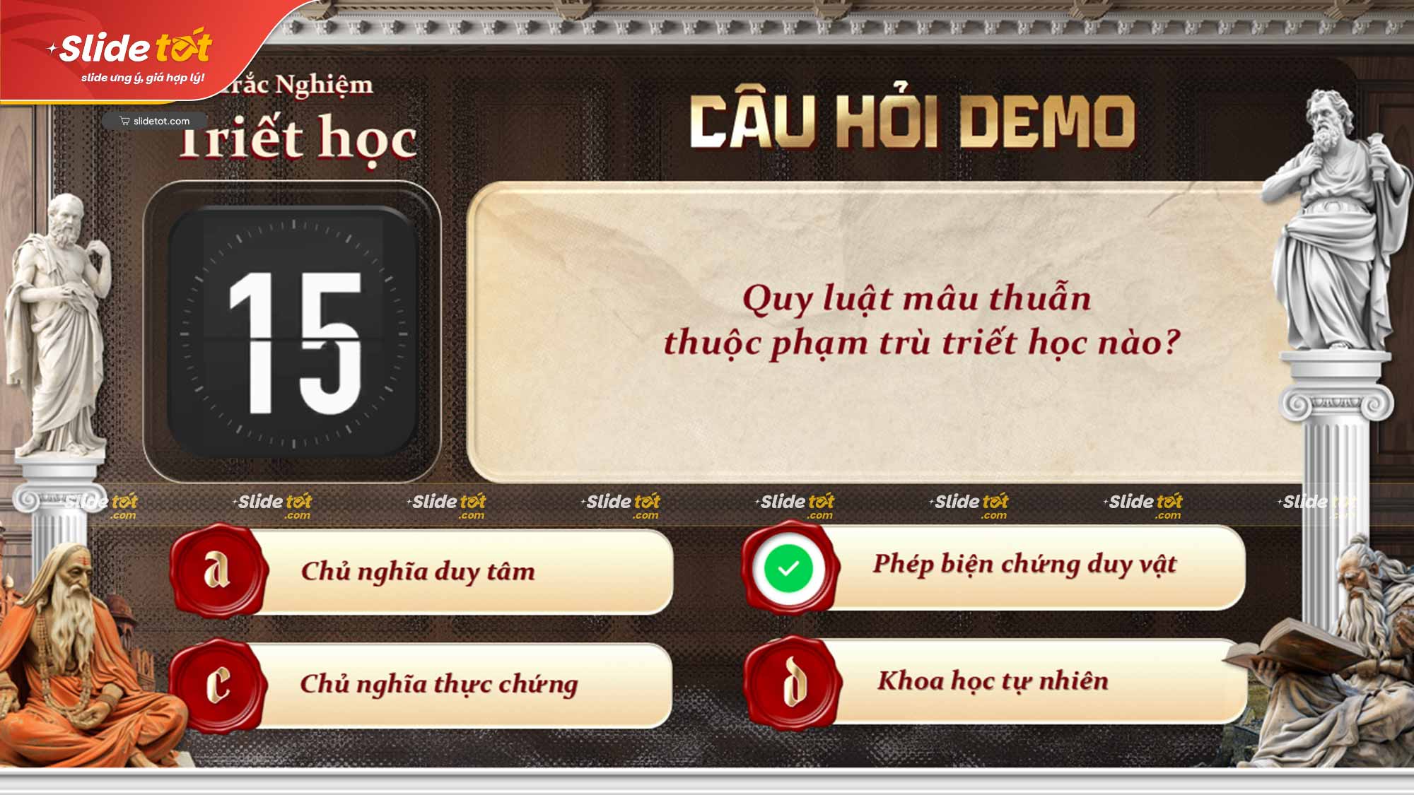 Mẫu Slide Trắc nghiệm Triết học Mác-Lenin (Ver2) 3 Mẫu Slide Trắc nghiệm Triết học Mác-Lenin (Ver2) - Ảnh 2
