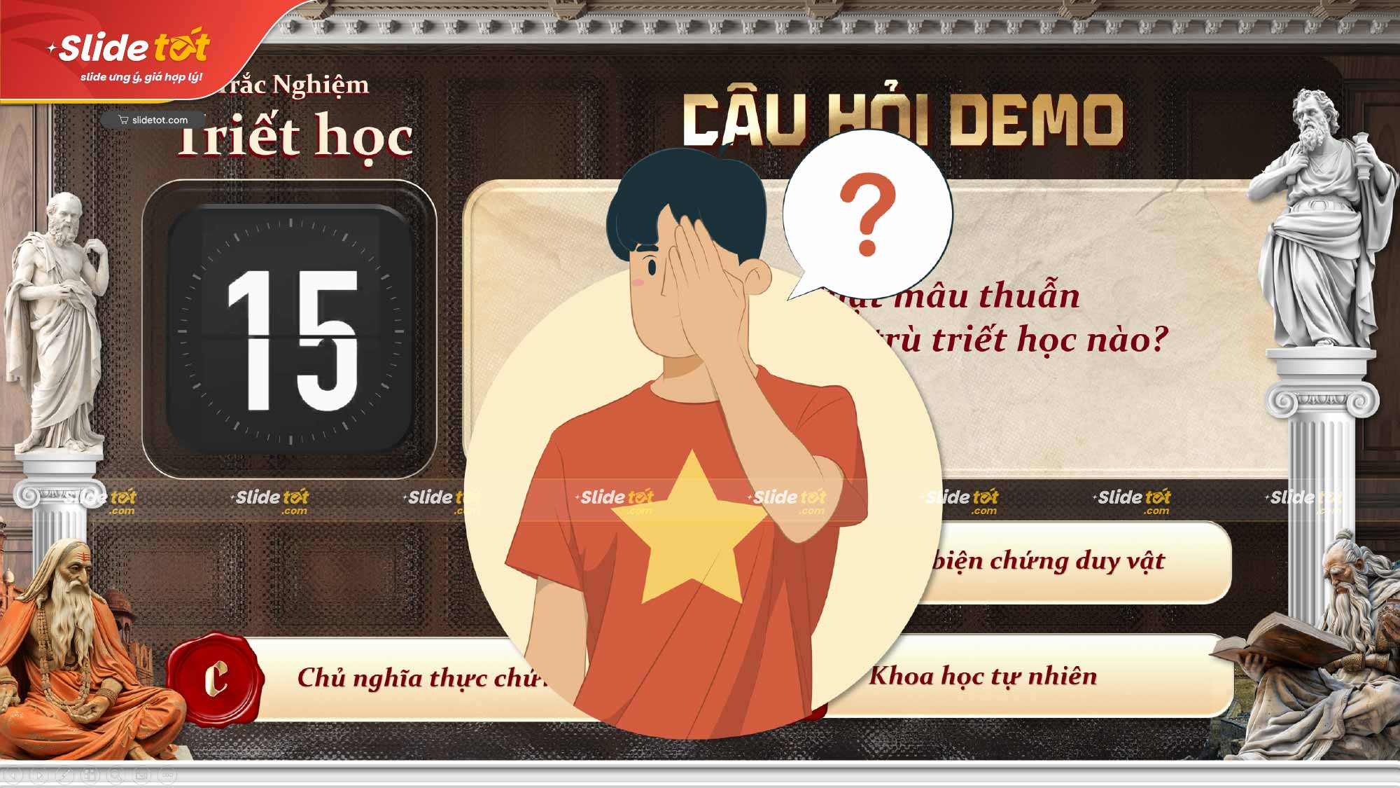 Mẫu Slide Trắc nghiệm Triết học Mác-Lenin (Ver2) 4 Mẫu Slide Trắc nghiệm Triết học Mác-Lenin (Ver2) - Ảnh 3