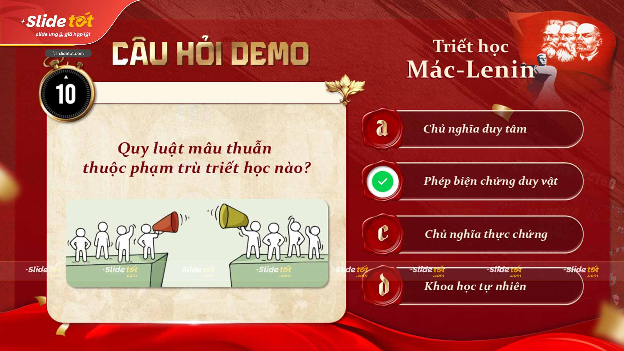 Mẫu Slide Trắc nghiệm Triết học Mác-Lenin (Ver1) 5 Mẫu Slide Trắc nghiệm Triết học Mác-Lenin (Ver1) - Ảnh 3