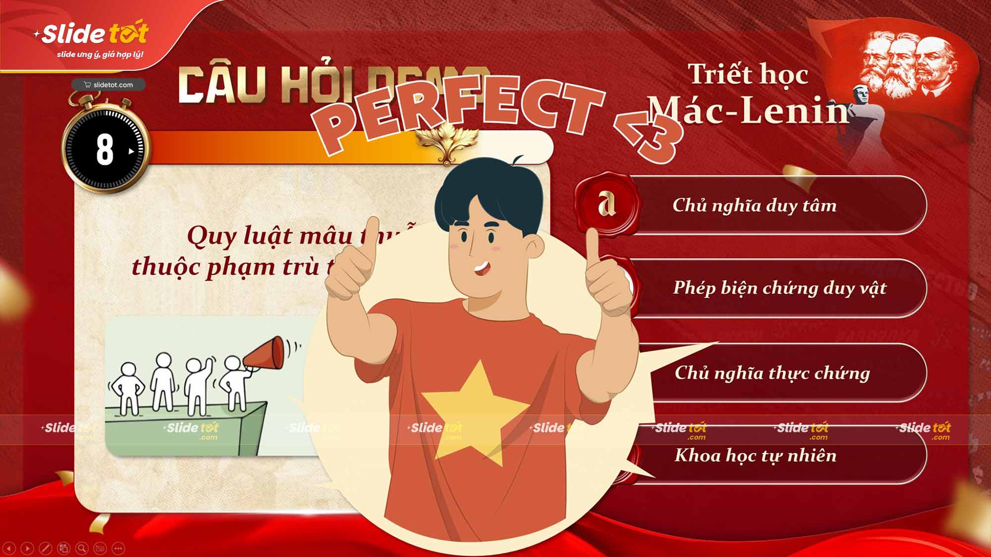 Mẫu Slide Trắc nghiệm Triết học Mác-Lenin (Ver1) 6 Mẫu Slide Trắc nghiệm Triết học Mác-Lenin (Ver1) - Ảnh 4