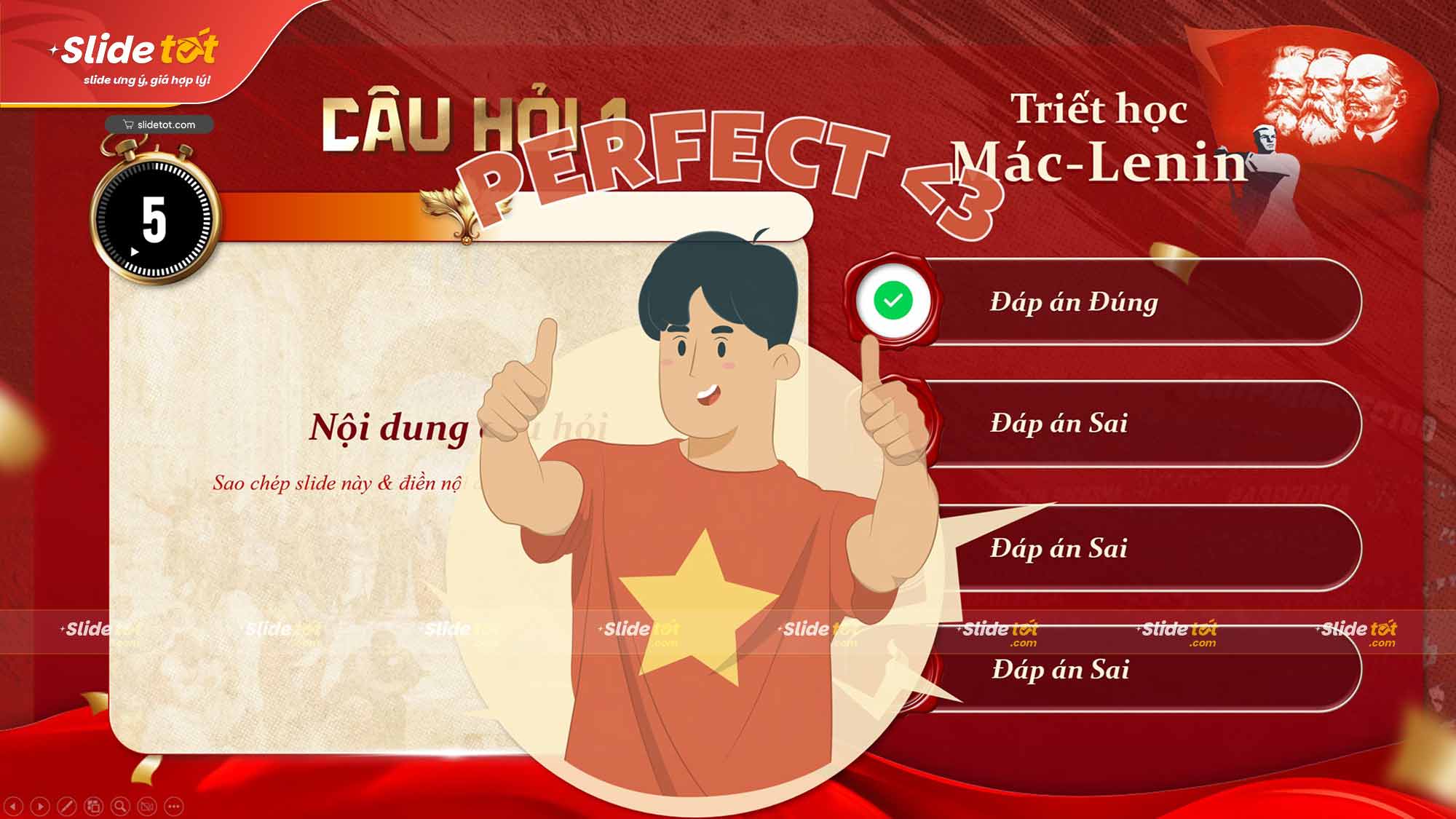 Mẫu Slide Trắc nghiệm Triết học Mác-Lenin (Ver1) 8 Mẫu Slide Trắc nghiệm Triết học Mác-Lenin (Ver1) - Ảnh 6