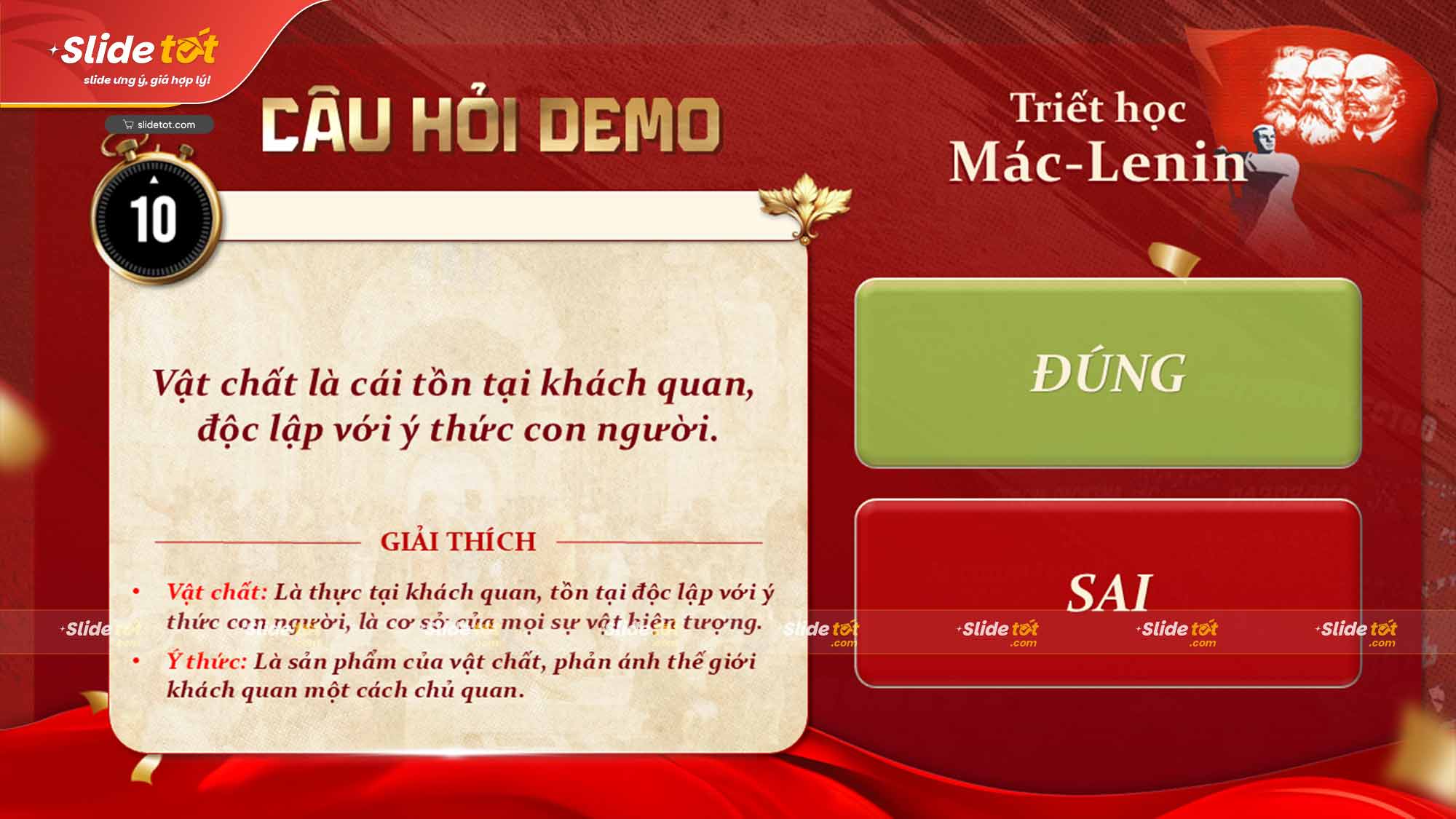 Mẫu Slide Trắc nghiệm Triết học Mác-Lenin (Ver1) 9 Mẫu Slide Trắc nghiệm Triết học Mác-Lenin (Ver1) - Ảnh 7