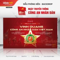 Mẫu Phông nền Backdrop Ngày truyền thống Công an Nhân dân