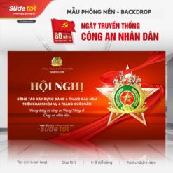 Mẫu Phông nền Backdrop Hội nghị công tác xây dựng Đảng CAND