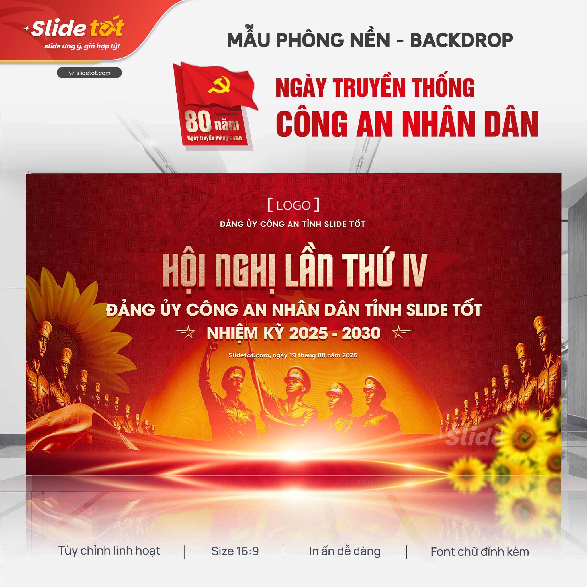 Mẫu Phông nền Backdrop Hội nghị Đảng ủy CAND 3 Mẫu Phông nền Backdrop Hội nghị Đảng ủy CAND