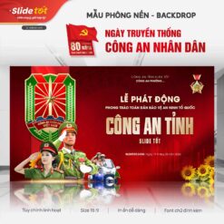 Mẫu Phông nền Backdrop Lễ phát động toàn dân bảo vệ An ninh Tổ quốc