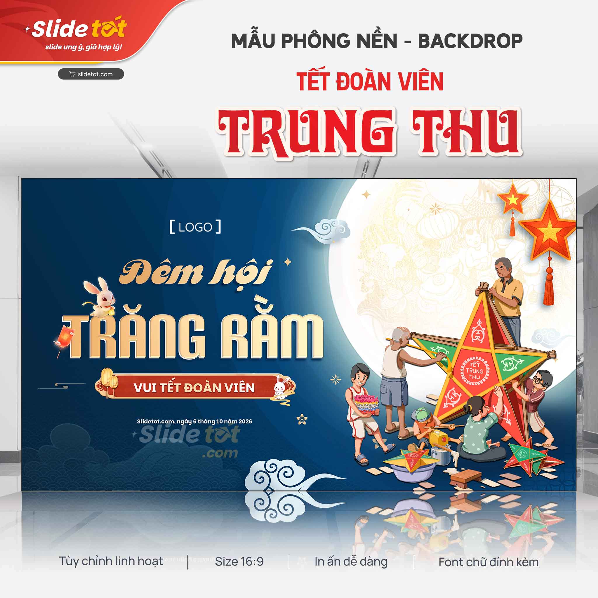 Mẫu Phông nền Backdrop Tết Trung Thu 3 Mẫu Phông nền Backdrop Tết Trung Thu