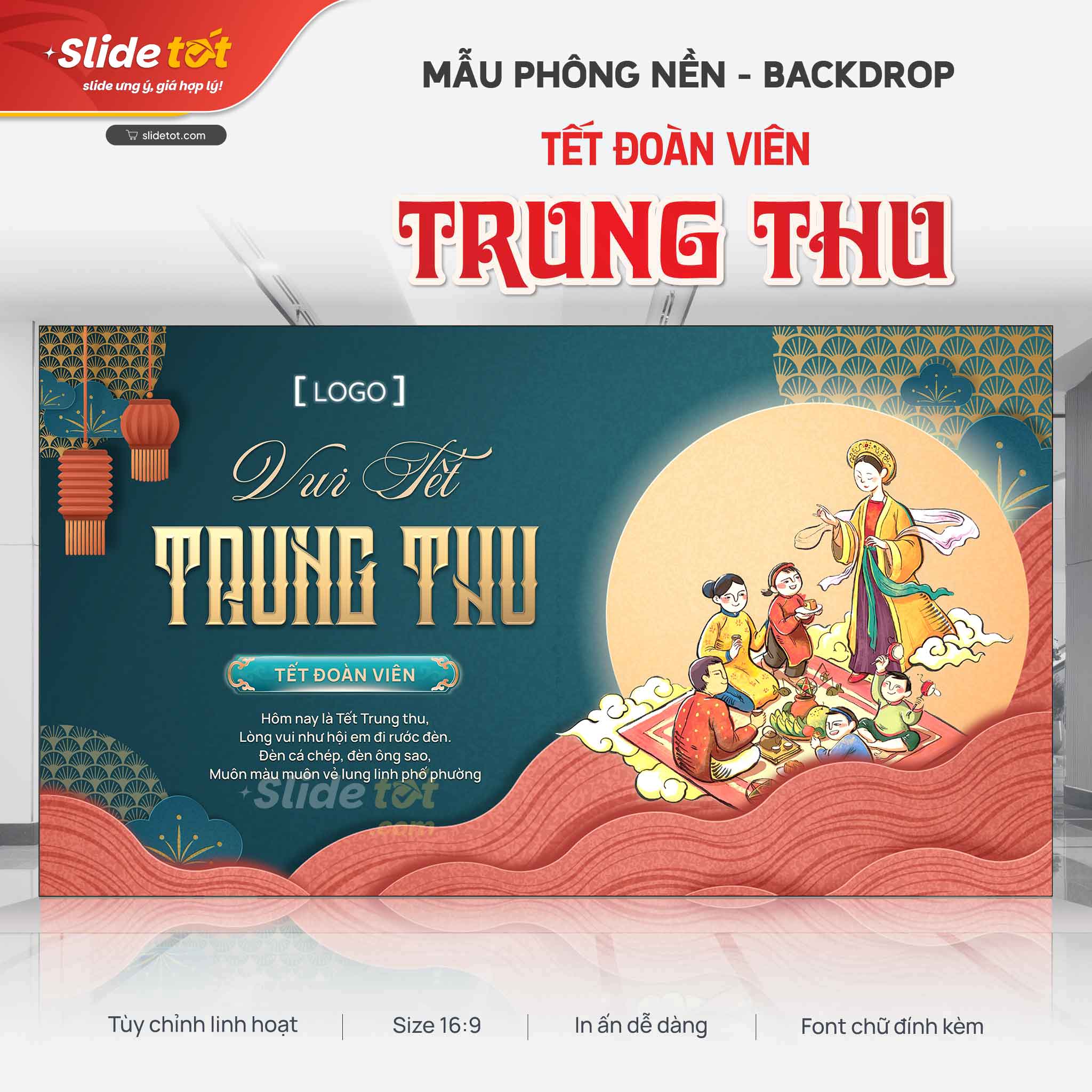 Mẫu Phông nền Backdrop Tết Trung Thu 3 Mẫu Phông nền Backdrop Tết Trung Thu