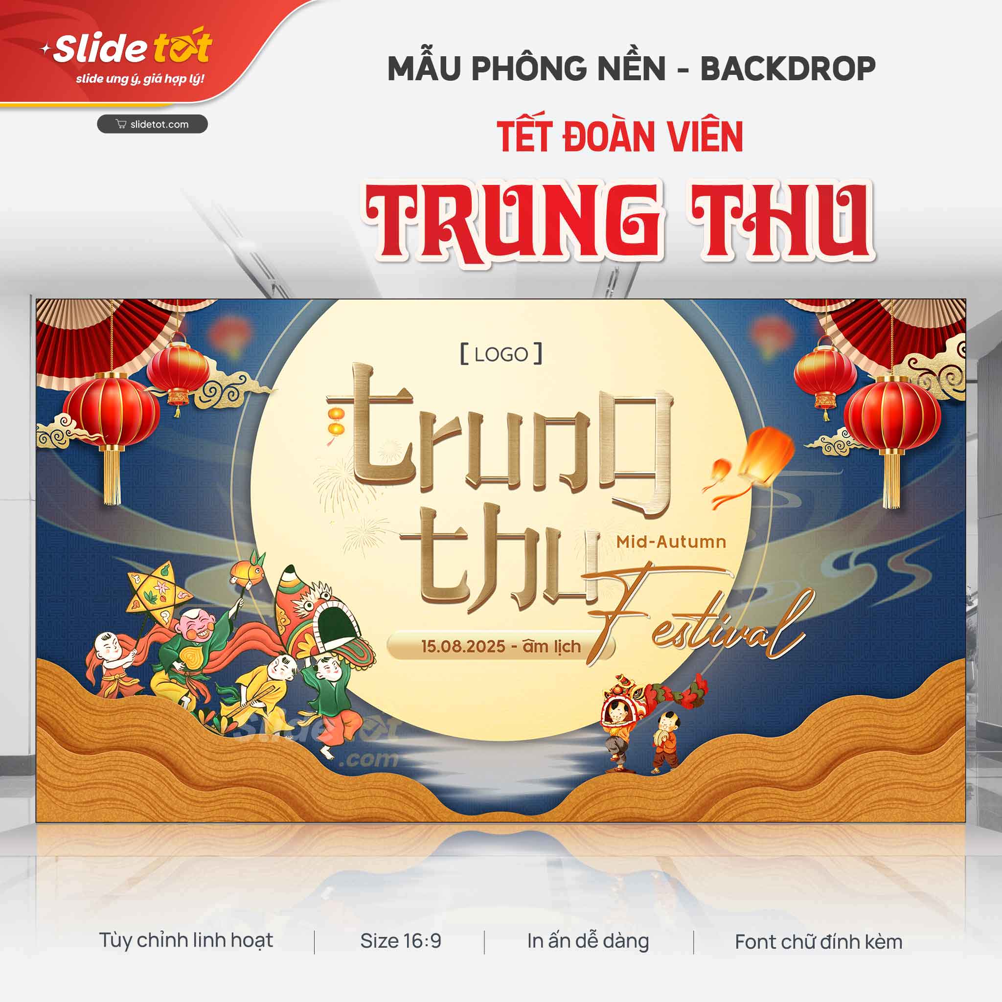Mẫu Phông nền Backdrop Tết Trung Thu 3 Mẫu Phông nền Backdrop Tết Trung Thu