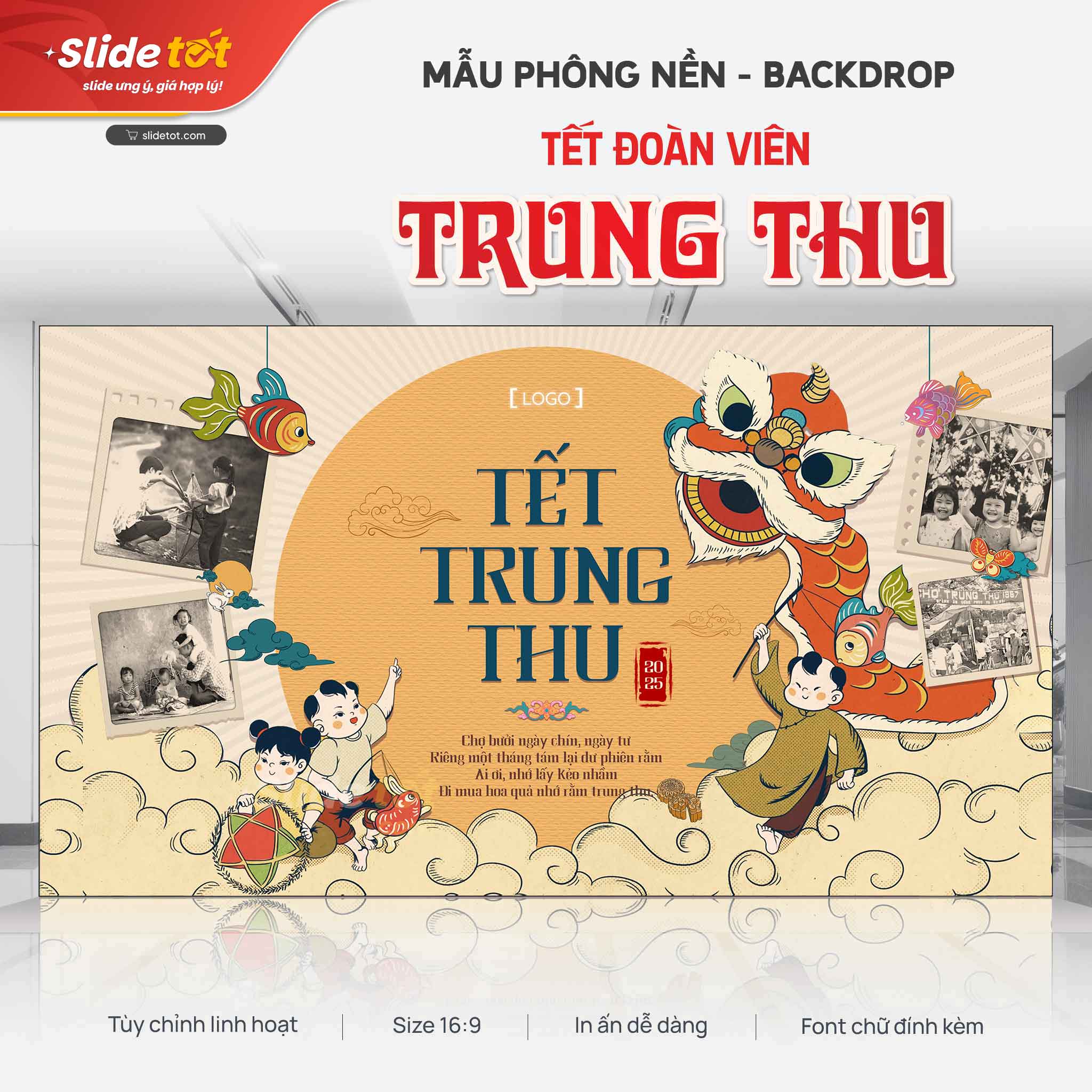 Mẫu Phông nền Backdrop Tết Trung Thu 3 Mẫu Phông nền Backdrop Tết Trung Thu