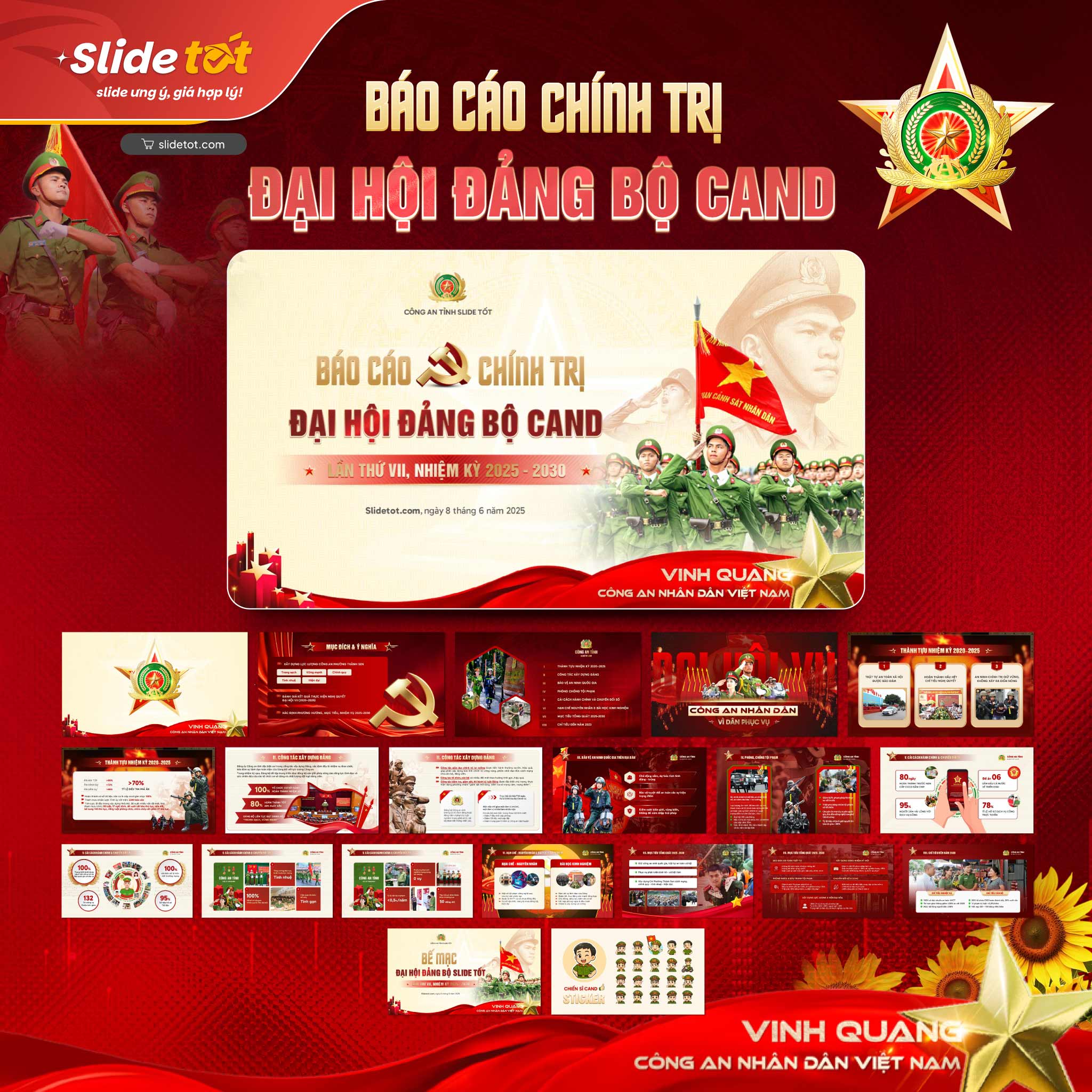 Mẫu Slide Đại hội Đảng Bộ Công an Nhân dân 3 Mẫu Slide Đại hội Đảng Bộ Công an Nhân dân
