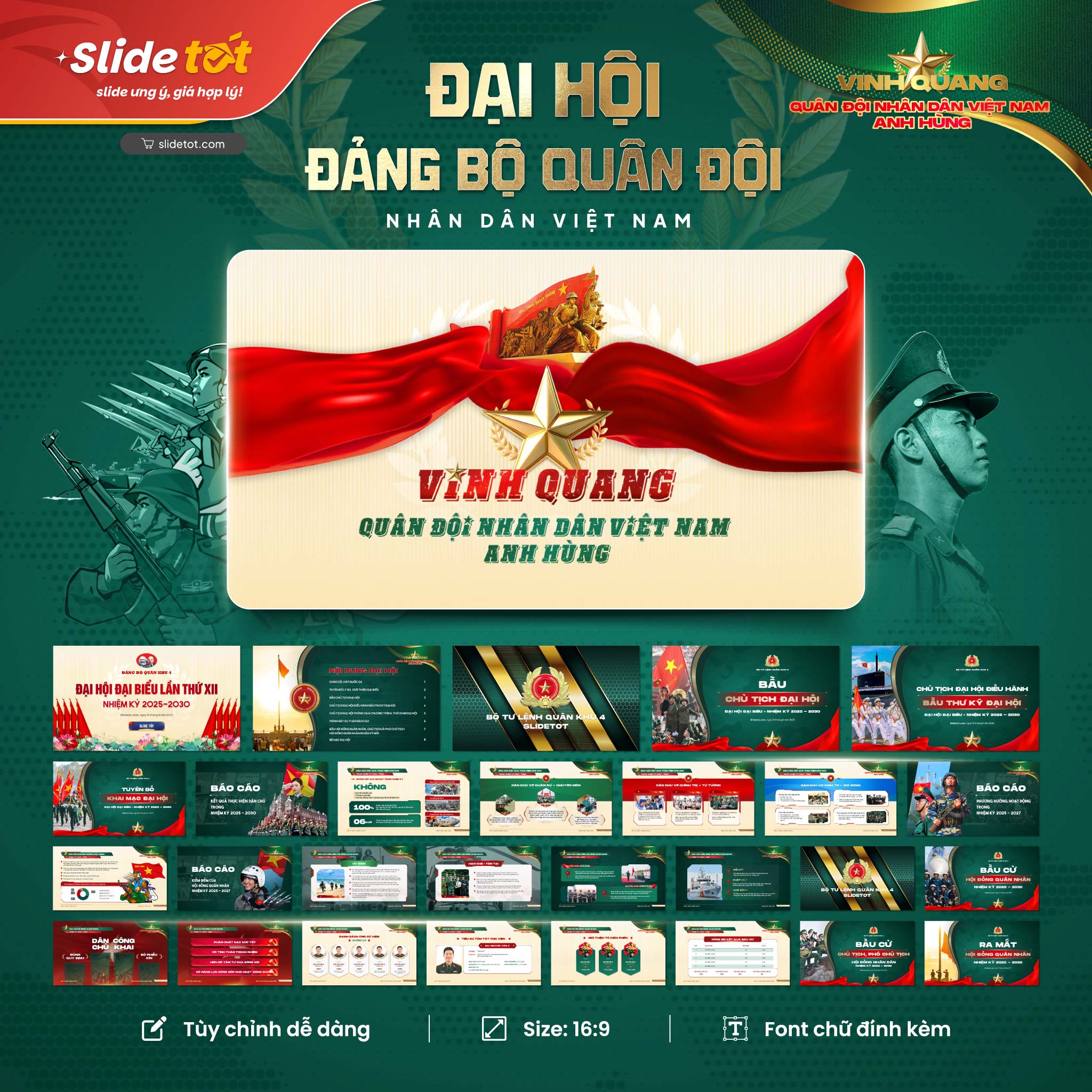 Mẫu Slide Đại hội Đảng bộ Quân đội 2 Mẫu Slide Đại hội Đảng bộ Quân đội - Slidetot