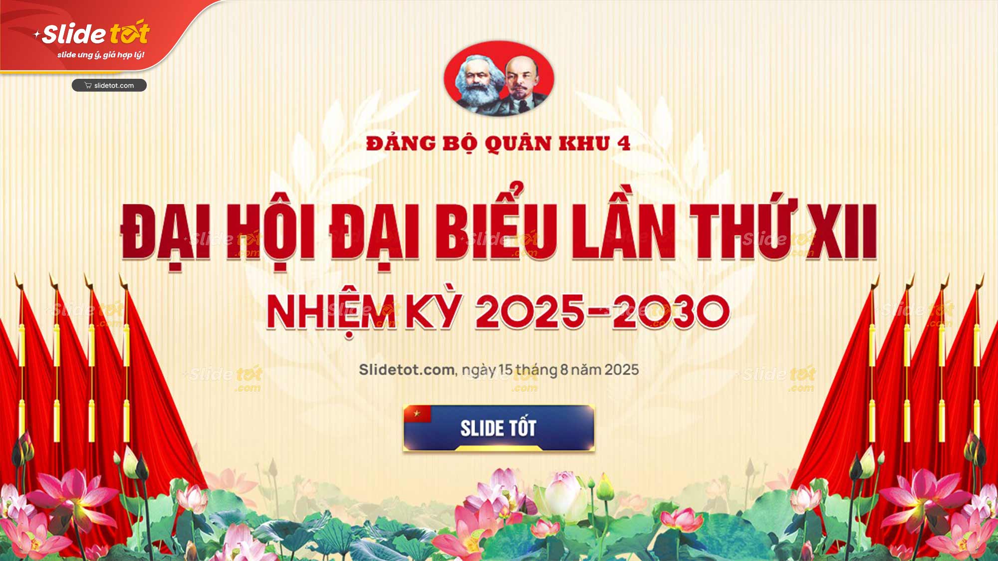Mẫu Slide Đại hội Đảng bộ Quân đội 4 Mẫu Slide Đại hội Đảng bộ Quân đội - Slidetot